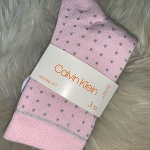 New Girls Calvin Klein 3 pairs Socks Pink White Black 4-7